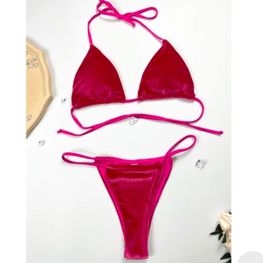Velvet Fuchsia Brazilian Pink Bikini Set 👙